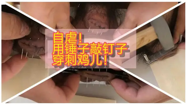 狠人自虐！用錘子敲釘子扎穿雞兒！『360影視』