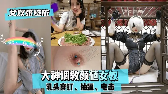 【慘不忍睹】大神調教，乳頭穿釘，抽逼，電好女擊